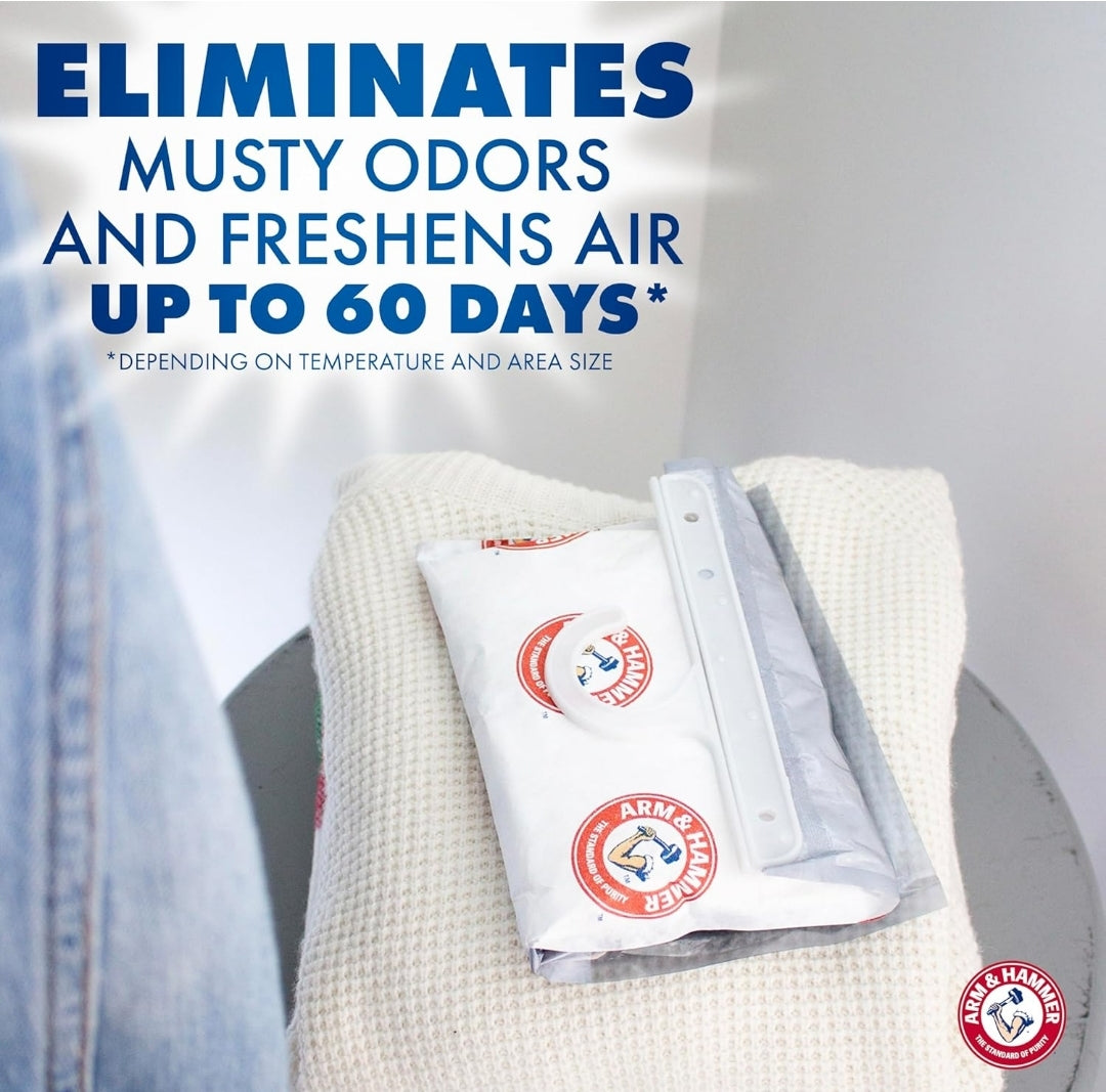 Arm & Hammer Fragrance Free Hanging Moisture Absorber and Odor Eliminator - (Packs of 2) Traps Moisture for Fresher, Cleaner Air