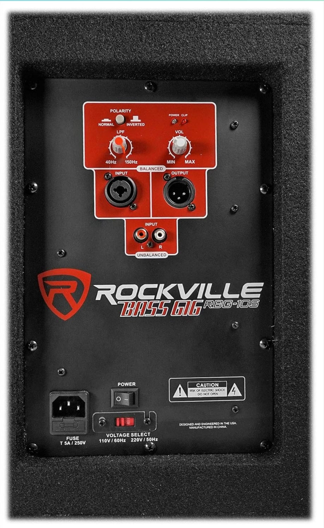 Rockville RBG10S Aktiewe PA-Subwoofer, Kompak, 10", 1200W, Diep Bas, Veranderlike Crossover, Ingeboude Beperker, Paalmontering, Ideaal vir DJ, Huispartytjies