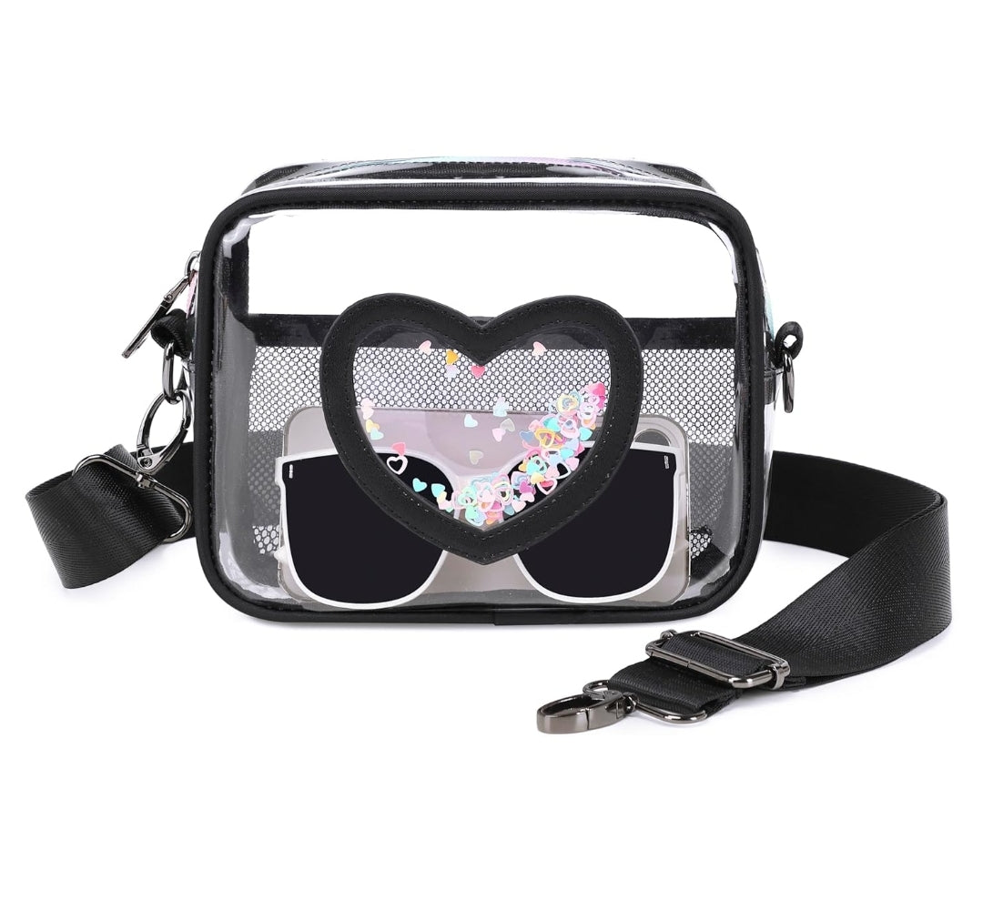 Clear Crossbody Bag for Women Girls Kids Purse Toddlers Shoulder Messenger Handbags Transparent Bags Wallet Pouch