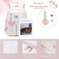 Backpack for Girls Laptop Backpacks 15.6 Inch College Cute Bookbag Anti Theft Primary Elementary School Bag Casual Daypack for Students Teens Girl Women (Beige)