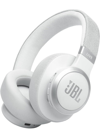 JBL Live 770NC - Draadlose Oor-op-Oor-koptelefoon met Ware Aanpasbare Geraasonderdrukking - (Wit)