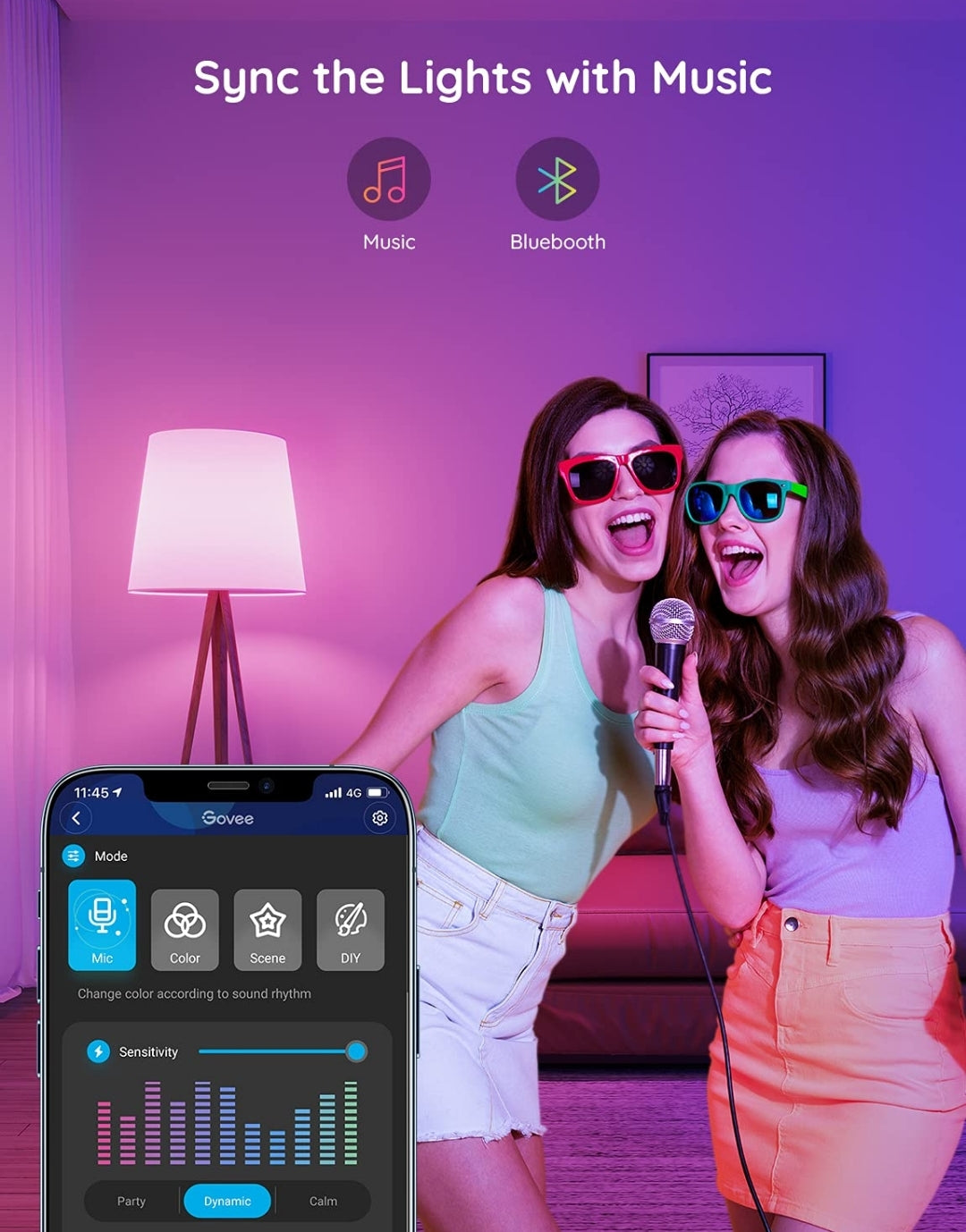 Govee Smart Light Bulbs, WiFi Bluetooth Color Changing Bulbs, Music Sync, 54 Dynamic Scenes, 16 Million DIY Colors RGB Light Bulbs, Work with Alexa, Google Assistant, 800 Lumen, 8 Pack