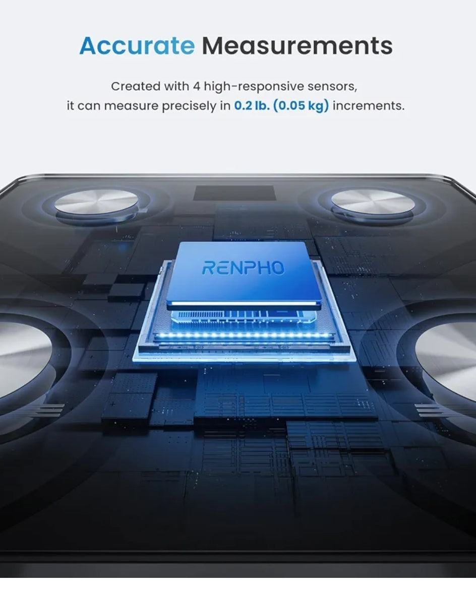 Smart Scale BMI Weighing Bluetooth Body Composition Monitor Health Analyzer w/ Smartphone App