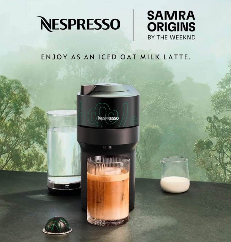 Nespresso Vertuo Pop+ Koffie- en Espressomasjien deur Breville, Samra Origins deur The Weeknd - Metad Green