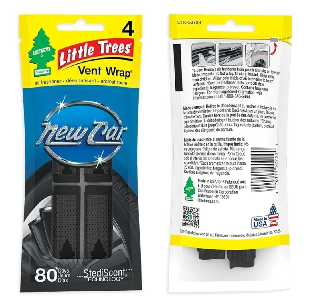 LITTLE TREES Kar Lugverfrisser Langdurige Geur – Nuwe Kar Geur, 4 Pakke (4 Stuks)