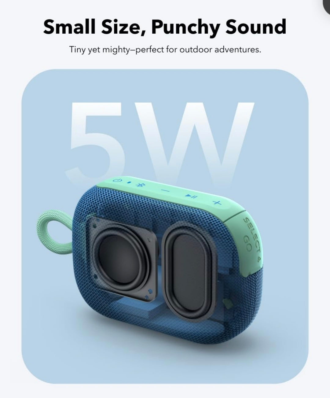 Soundcore Select 4 Go Bluetooth Shower Speaker by Anker, IP67 Waterproof/Dustproof, Portable Wireless Speaker, 20H Playtime, Floatable, Powerful Sound, Electronics for Outdoors/Home/Office/Travel-Blue