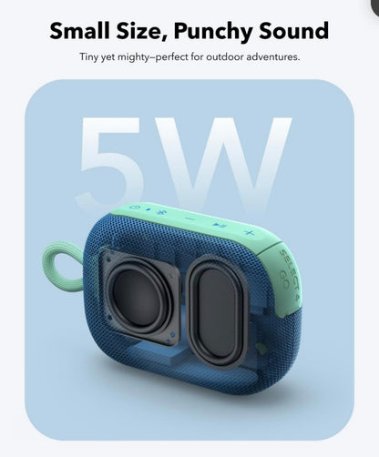 Soundcore Select 4 Go Bluetooth Shower Speaker by Anker, IP67 Waterproof/Dustproof, Portable Wireless Speaker, 20H Playtime, Floatable, Powerful Sound, Electronics for Outdoors/Home/Office/Travel-Blue