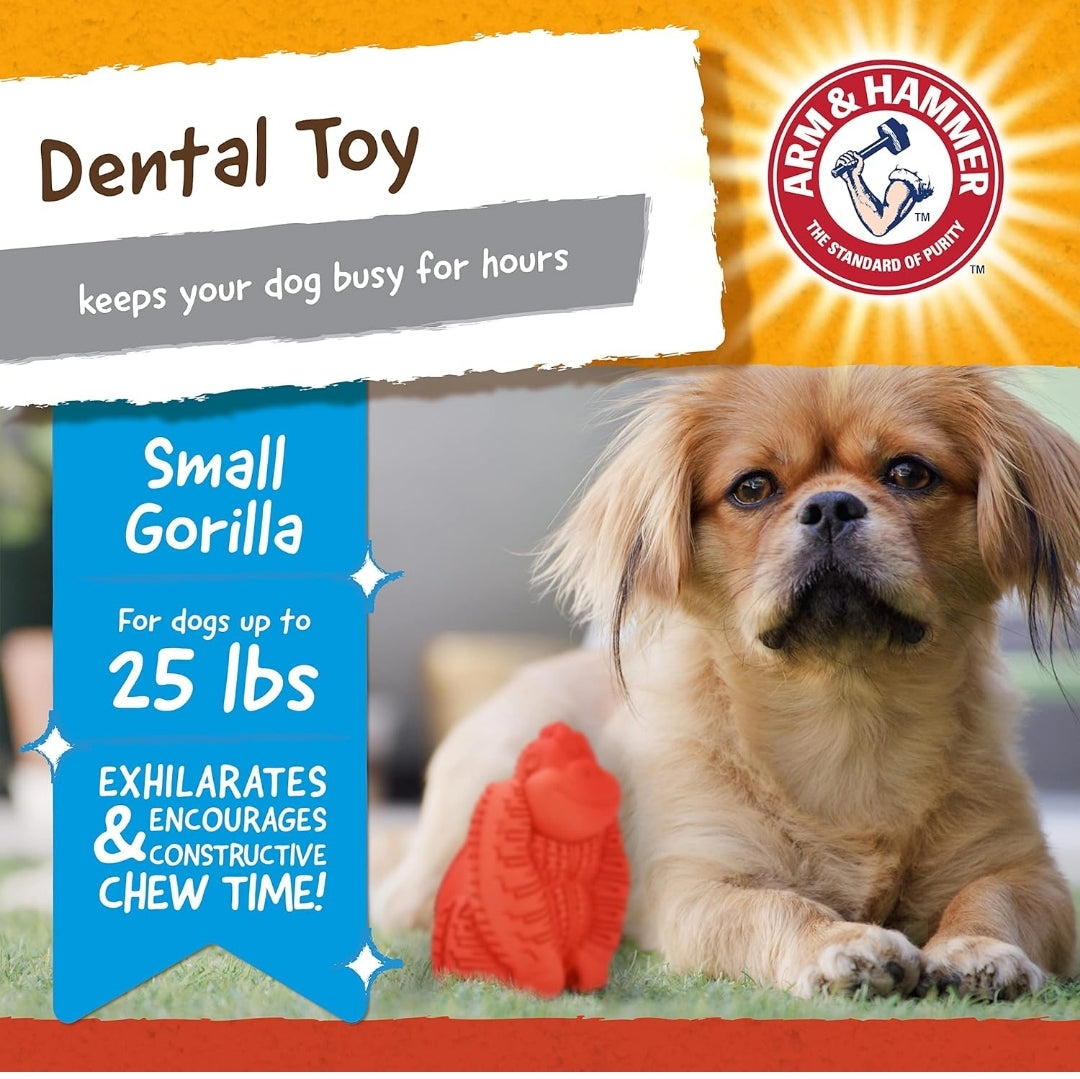Arm & Hammer for Pets Super Treadz Mini Gorilla Dental Chew Toy for Dogs Reduce Plaque & Tartar Small (1 Count)