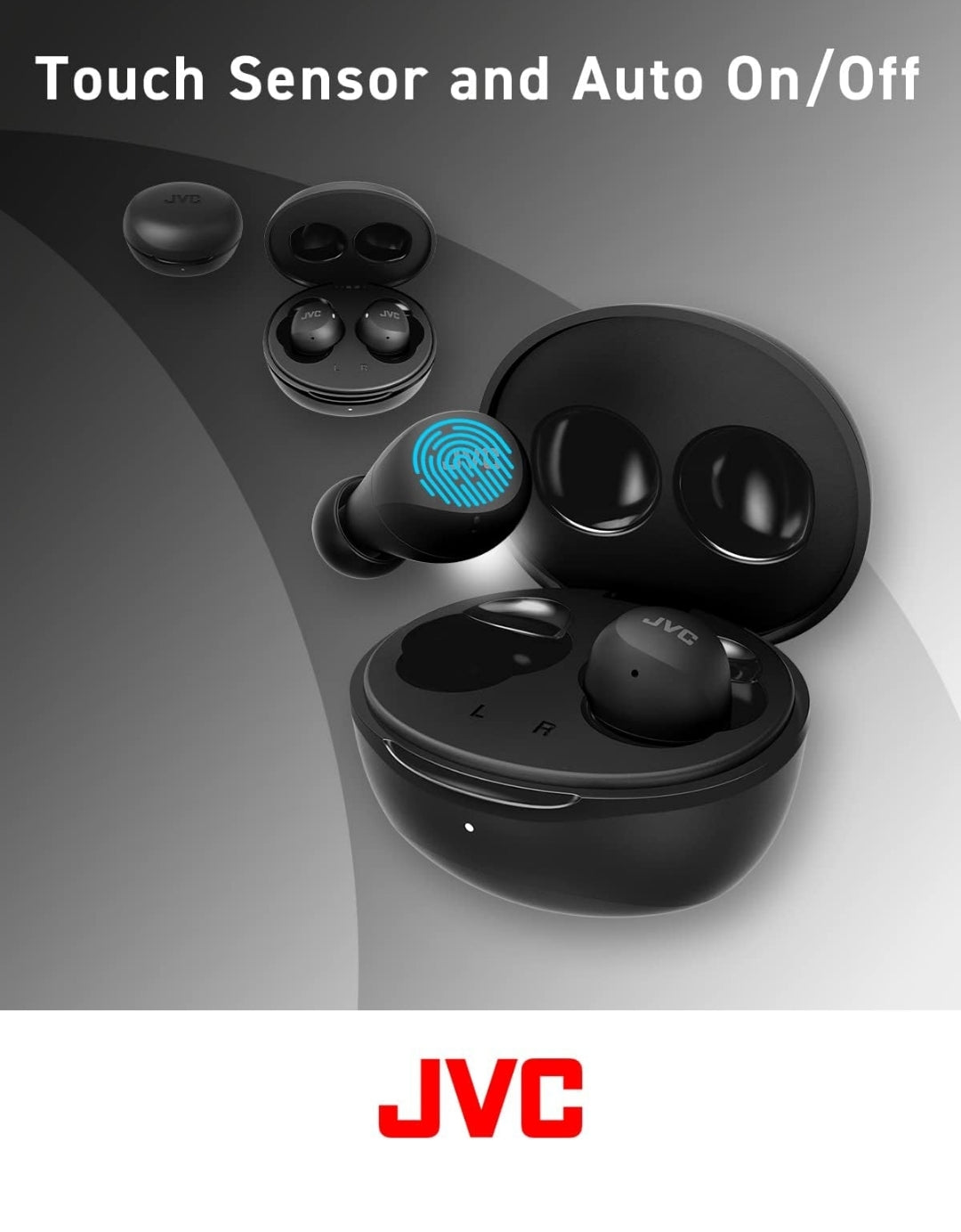 JVC Kompakte en Liggewig Gumy Mini Ware Draadlose Oorfone, Lang Batterylewe (tot 23 Uur), Klank met Neodymium Magneet Drywer, Waterweerstand (IPX4) - HAA6TB (Swart)