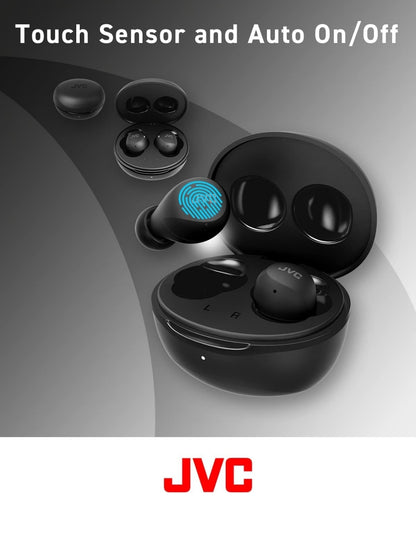 JVC Kompakte en Liggewig Gumy Mini Ware Draadlose Oorfone, Lang Batterylewe (tot 23 Uur), Klank met Neodymium Magneet Drywer, Waterweerstand (IPX4) - HAA6TB (Swart)