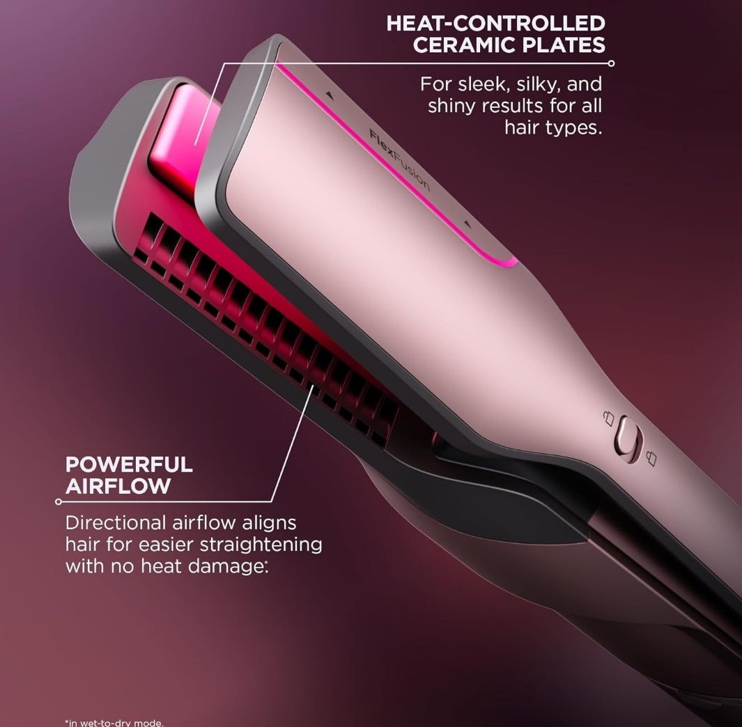 Shark FlexFusion Hair Straightener & Powerful Hair Dryer with Fusion Brush - NEW