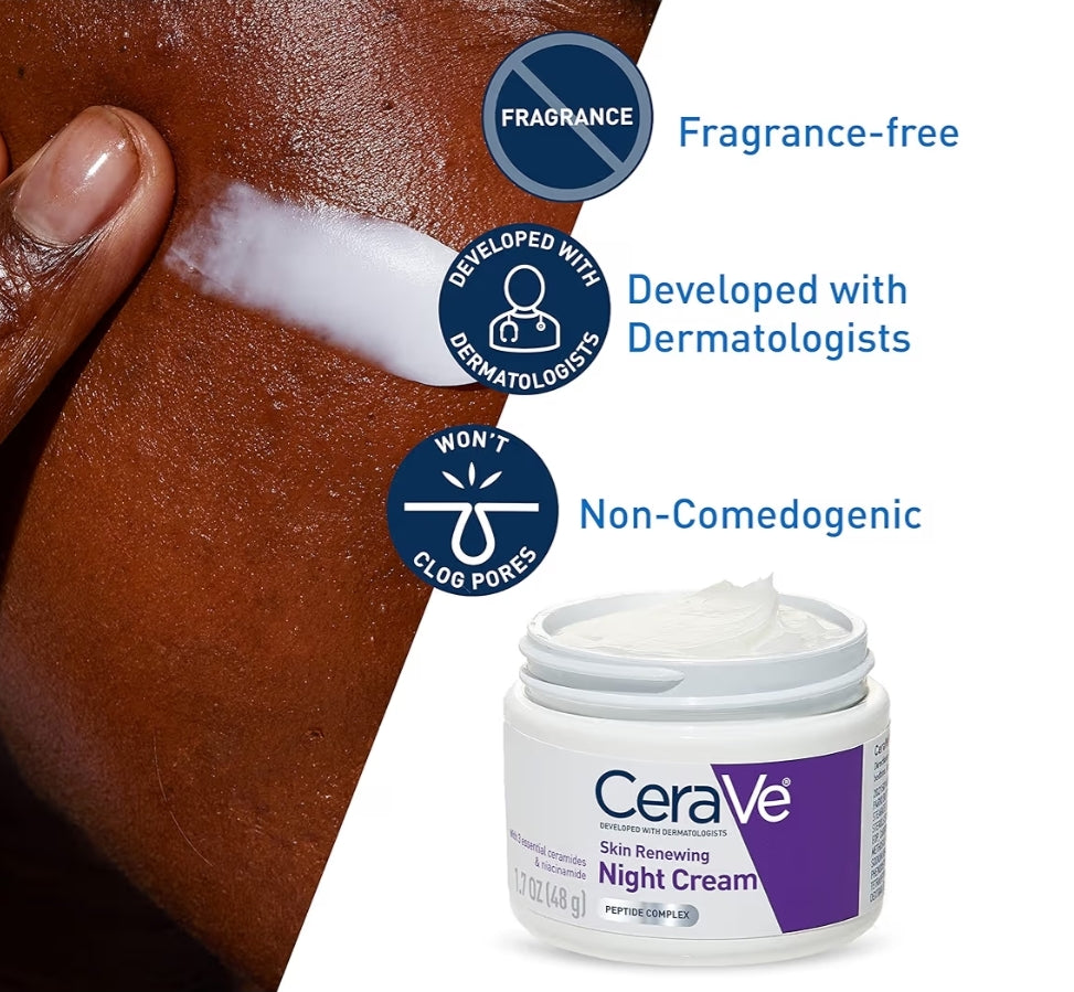 CeraVe Velvernuwende Nagroom, Niasinamied, Peptiedkompleks en Hialuronzuurbevogtiger 1.7 Oz – Verpakking kan Verskil