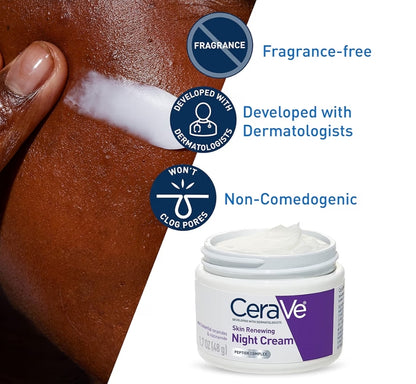 CeraVe Velvernuwende Nagroom, Niasinamied, Peptiedkompleks en Hialuronzuurbevogtiger 1.7 Oz – Verpakking kan Verskil