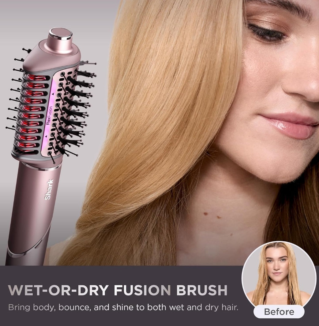 Shark FlexFusion Hair Straightener & Powerful Hair Dryer with Fusion Brush - NEW