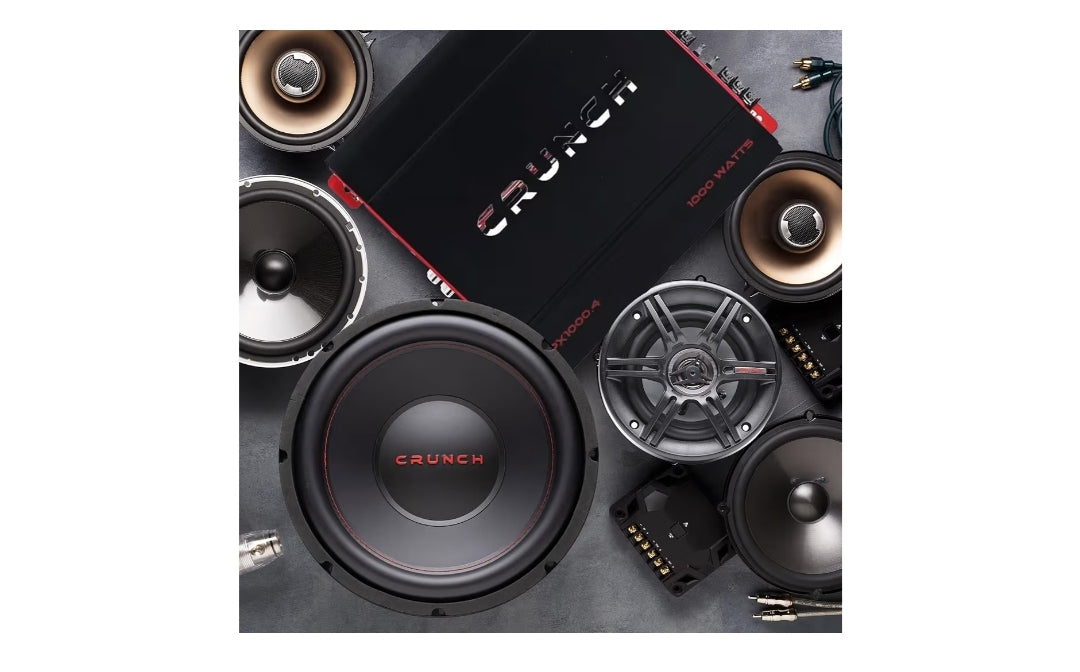 Crunch PX 1000.4 4 Kanaal 1000 Watt Klas A B Kragversterker, Liggewig - Swart