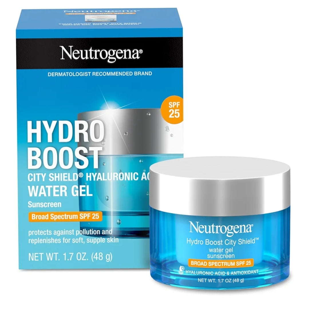 Neutrogena Hydro Boost City Shield Water Gel Gesigbevogtiger SPF 25 met Hialuroniese Suur Olievry en Nie-Komedogenies (1.7 fl.oz.)