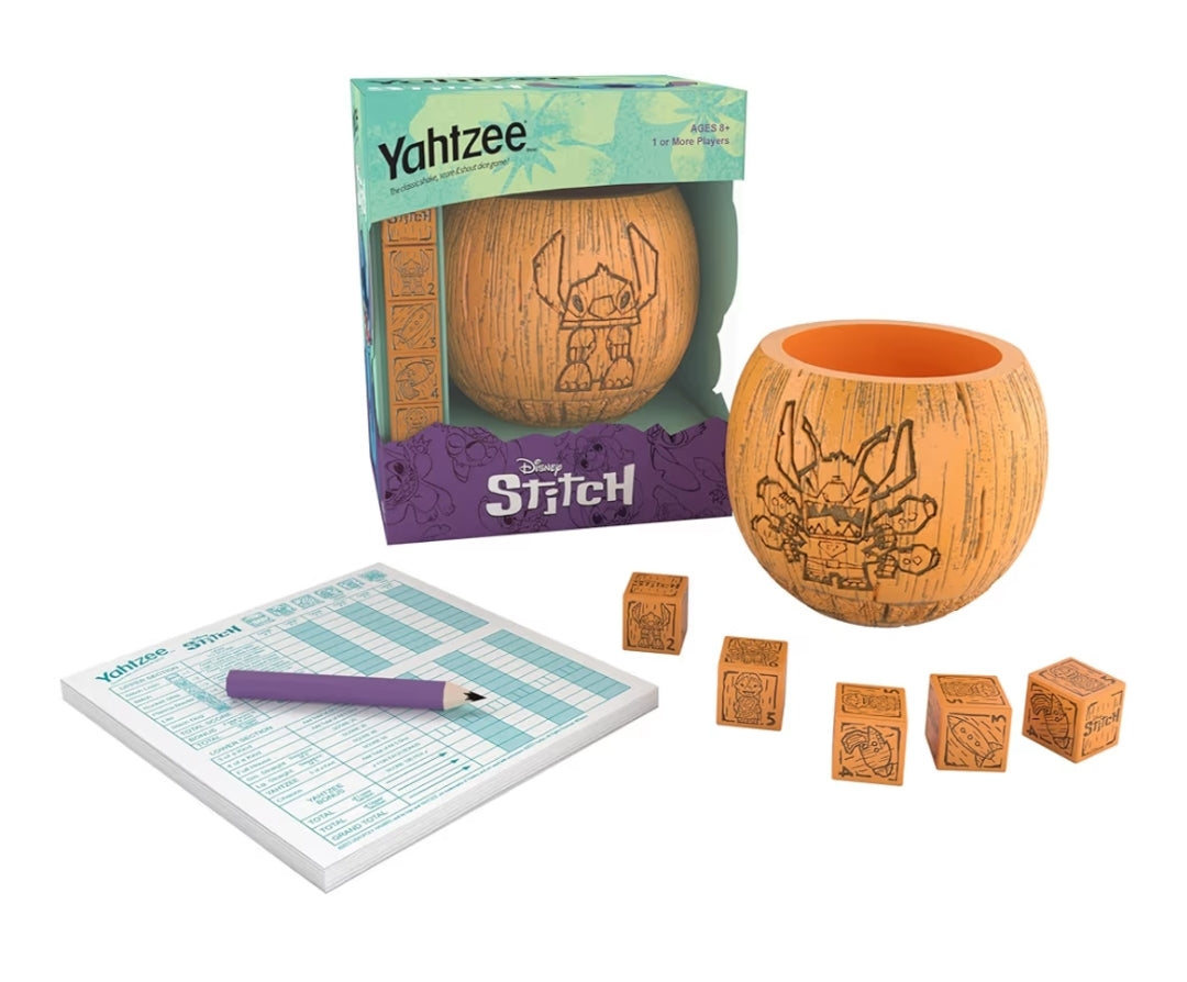 YAHTZEE: Collectible Tiki Style Dice Cup, Classic Dice Game Based on Disney’s Lilo & Stitch