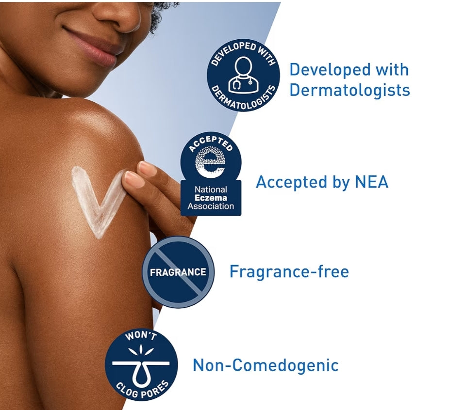 CeraVe Daaglikse Bevogtigende Room vir Droë Vel, Liggaamsroom & Gesigbevogtiger m/ Hialuronzuur en Skeramiede (19 Oz)