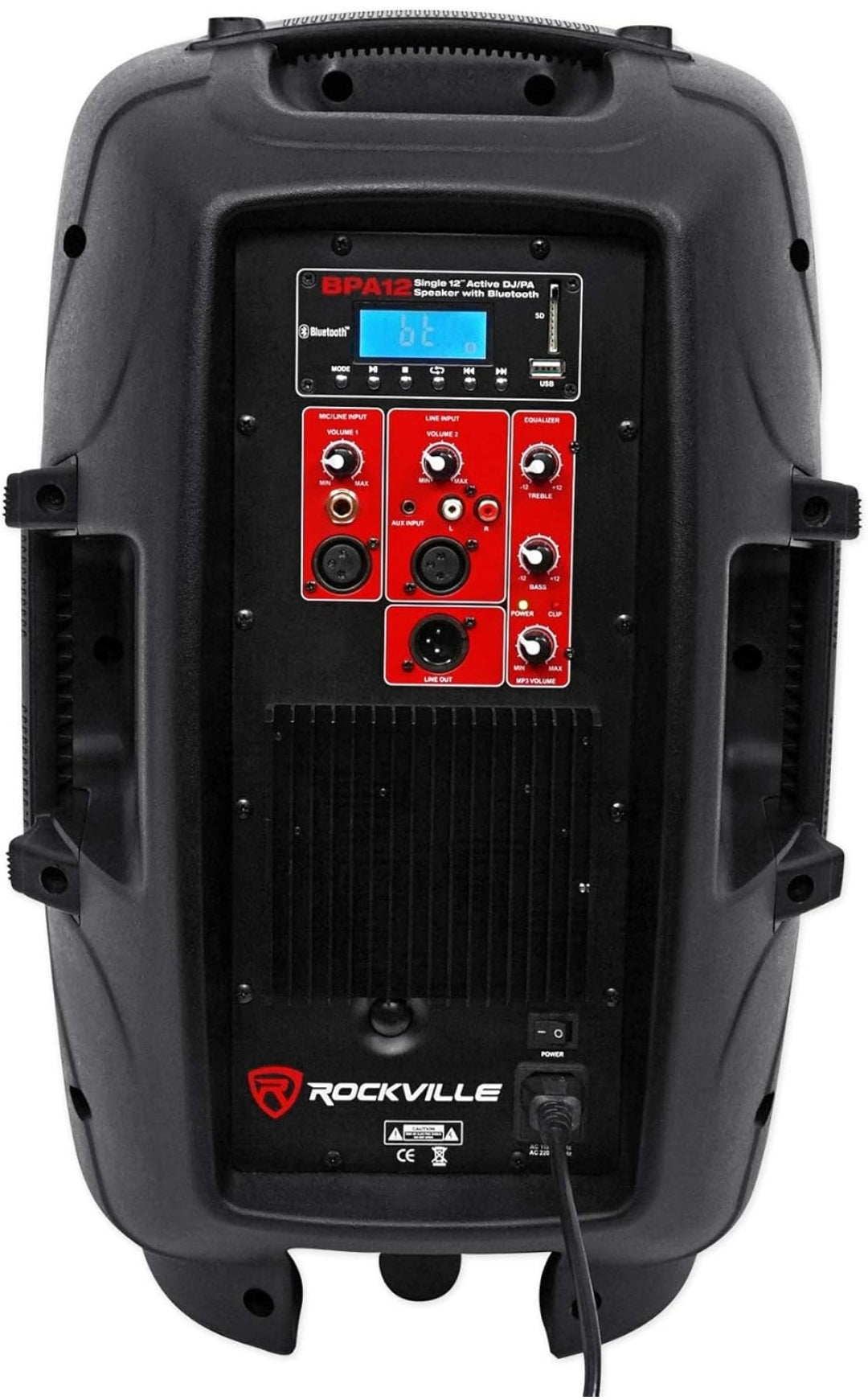 Rockville (2) BPA12 12" Powered 600 Watt DJ PA Speakers + Crank-Up Speaker Stands (Black)