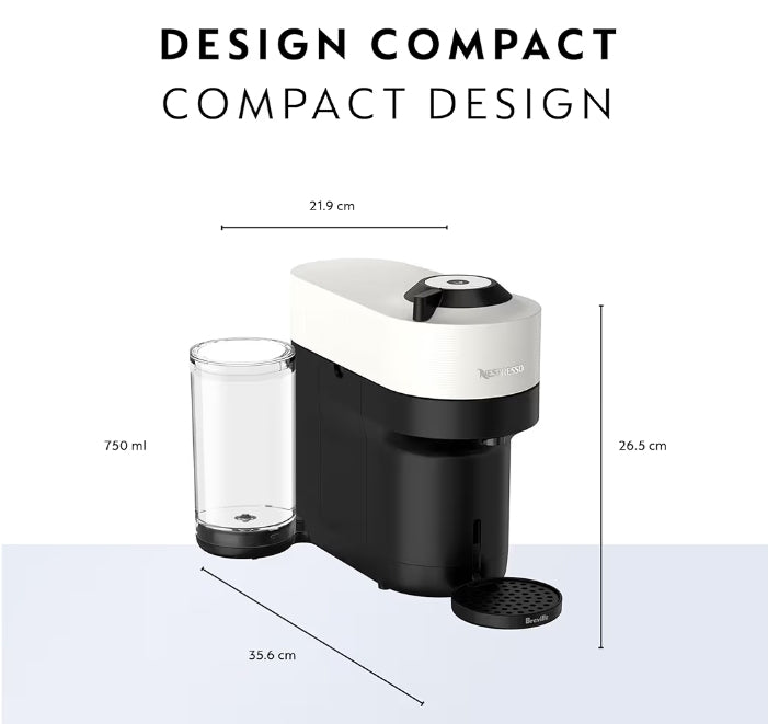 Breville Nespresso Vertuo Pop+-koffie- en espressomasjien deur Breville - Coconut White