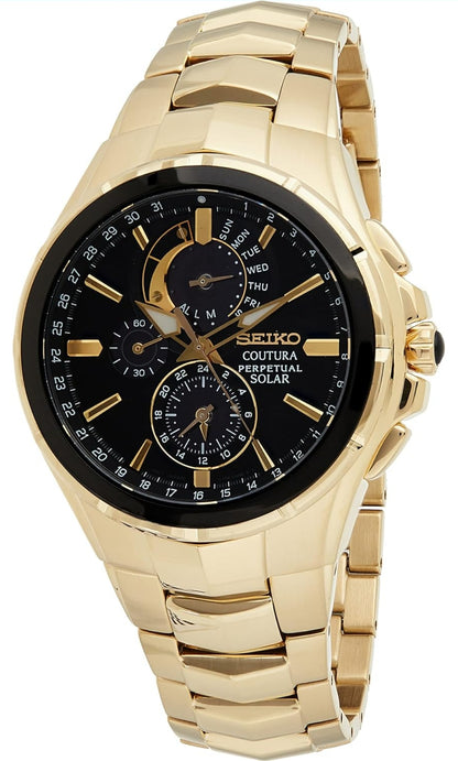 Seiko Coutura-versameling vir Mans Sonkrag Ewigdurende Kalender Alarm Chronograaf Horlosie
