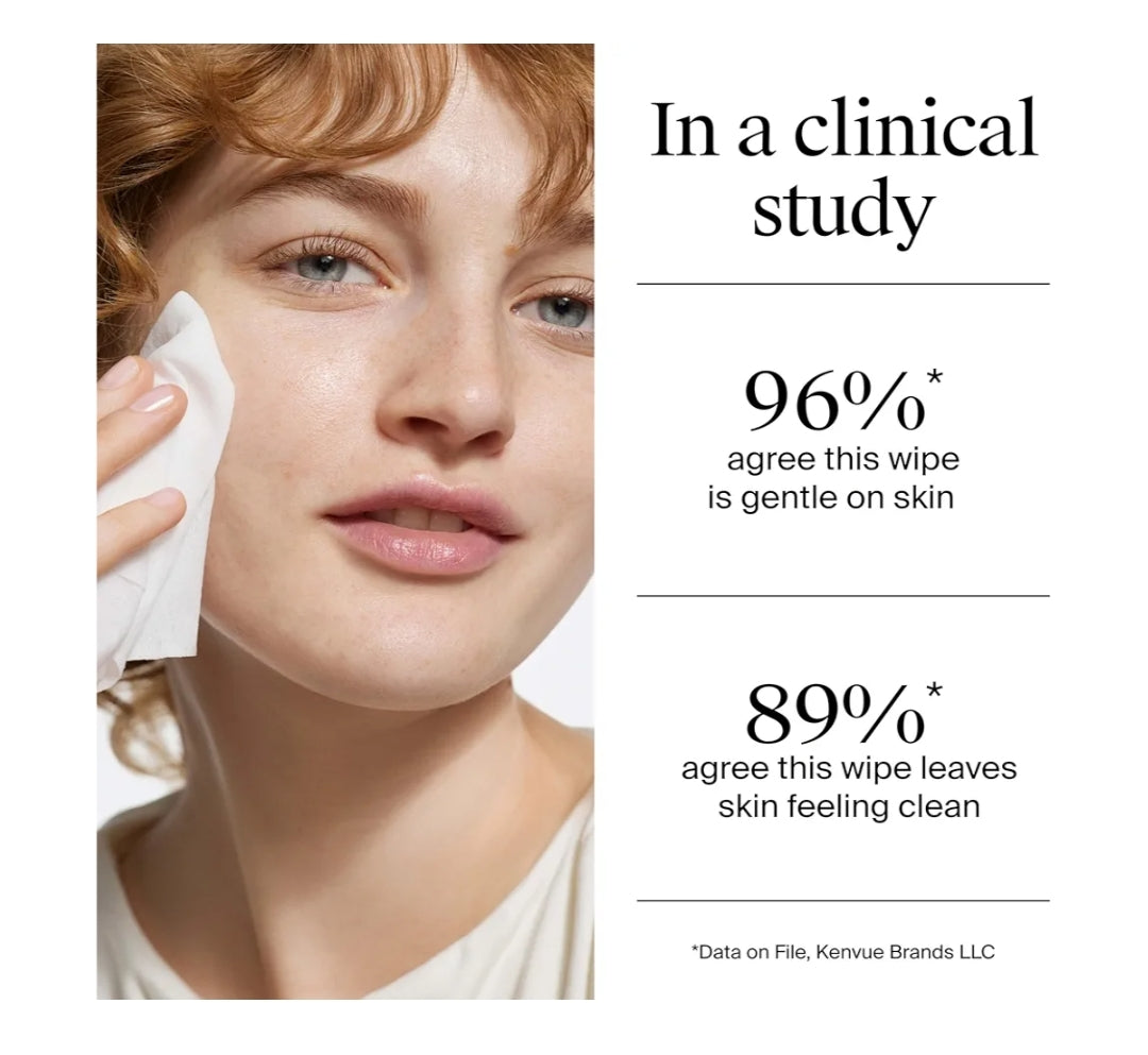Neutrogena Sagte Gesigsreinigingsdoekies Ultra-sagte Micellêre Reinigingsdoekies Geurloos Vir Sensitiewe Vel, Hipoallergeen (25 stuks)