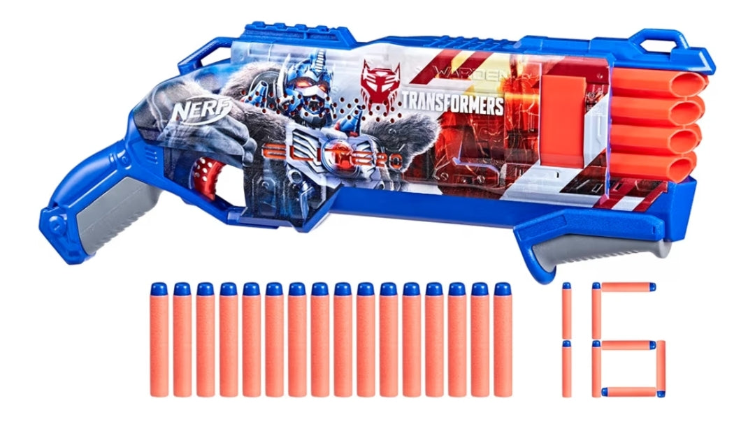 NERF Transformers Optimus Primal Dart Blaster w/ 16 Elite Darts Toy Foam Blasters