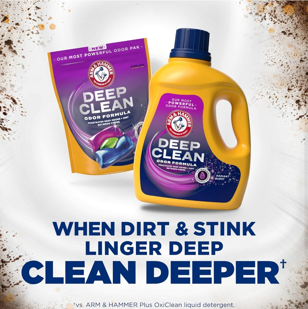 ARM & HAMMER Deep Clean Odor Formula, Liquid Laundry Detergent (102 fl oz)