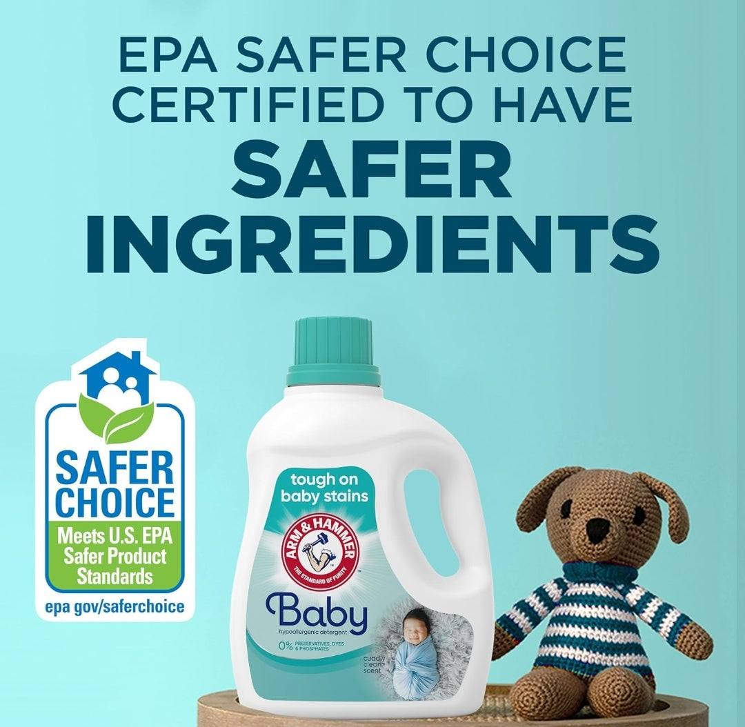 ARM & HAMMER Baby, 77 Loads Hypoallergenic Liquid Laundry Detergent (100.5 fl oz)