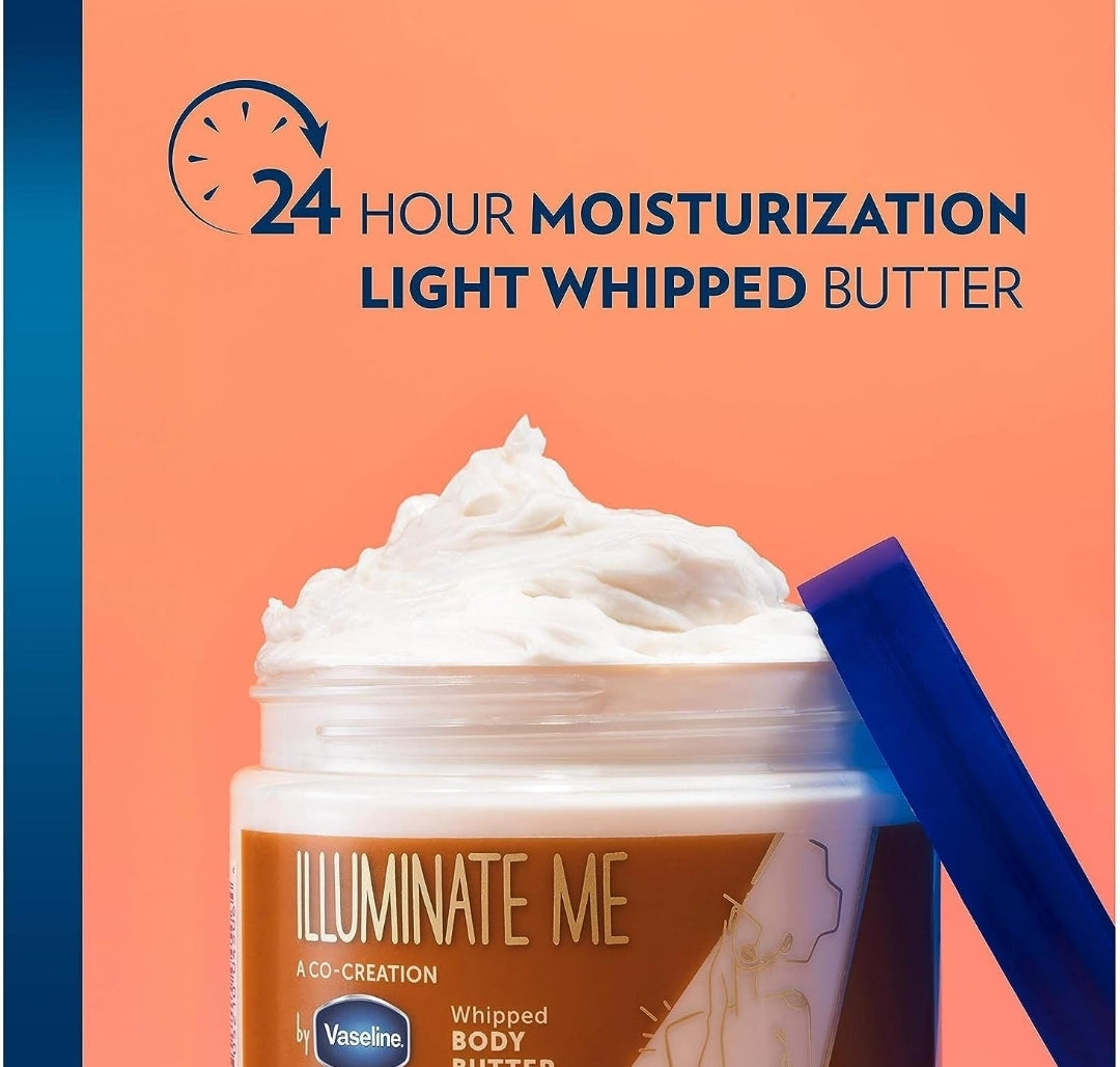 Vaseline Lotion - Illuminate Me Body Butter, Whipped Shea Butter Co-Created with Black Women for Luminous, Glowing Skin, Moisturizing Lotion for Extremely Dry Skin, Scented, 11 Oz Ea (Pack of 6)
