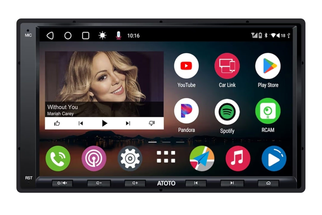 Dubbel-DIN 7" Raakskerm In-dash Navigasie Kar Stereo, CarPlay, Android Auto, Mirrorlink, GPS Spoorsnyer, WiFi/BT/USB Tethering, HD LRV