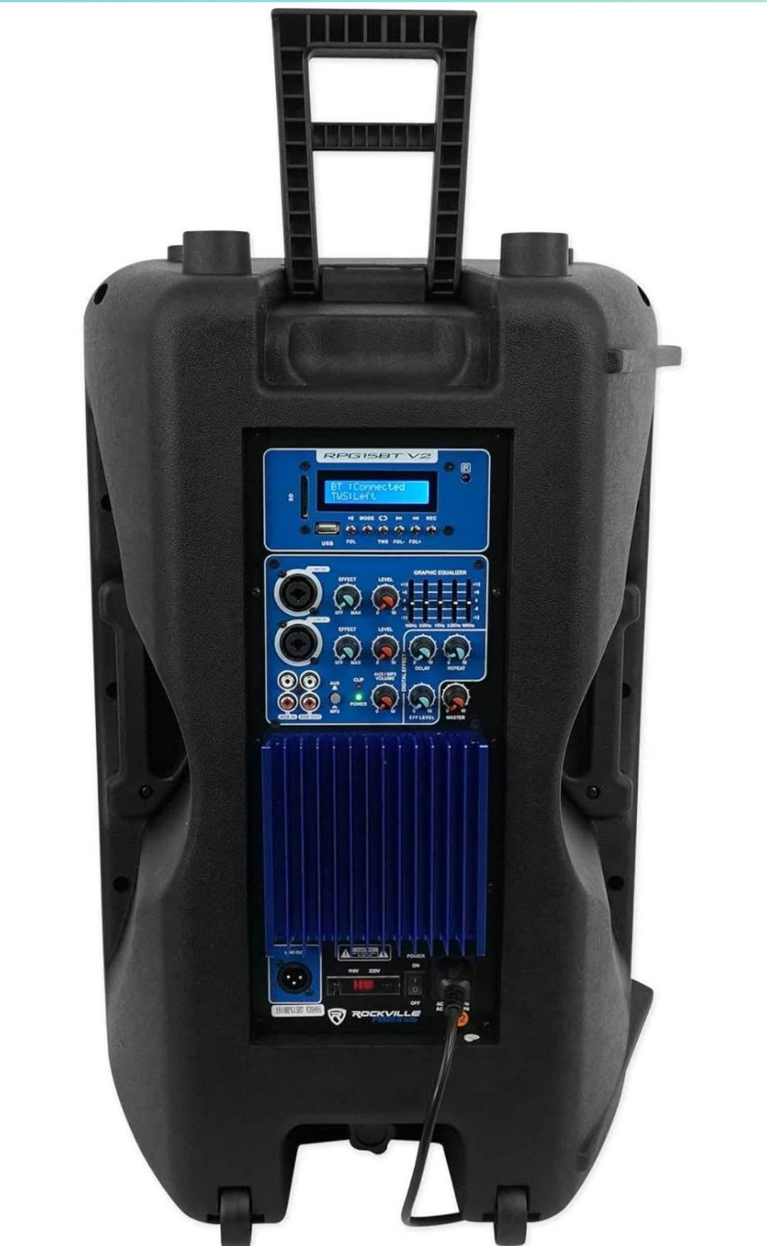 Rockville RPG15BT V2 15 inch Powered 1000W DJ PA Speaker BlueTooth/Wireless/Remote