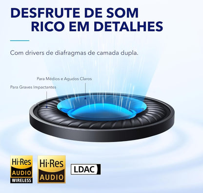 Soundcore by Anker Space Q45 Adaptive Active Noise Cancelling Headphones, Reduce Noise by Up to 98%, 50H Playtime, App Control, LDAC Hi-Res Wireless Audio, Comfortable Fit, Clear Calls, Bluetooth 5.3