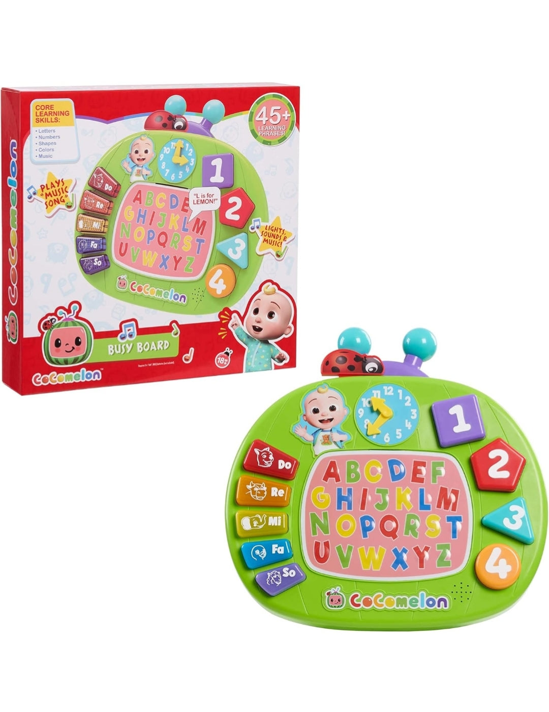 Just Play CoComelon Learning Melon Busy Board, Over 45 Phrases, Preschool Learning and Education, Kids Toys for Ages 18 Month, Amazon Exclusive