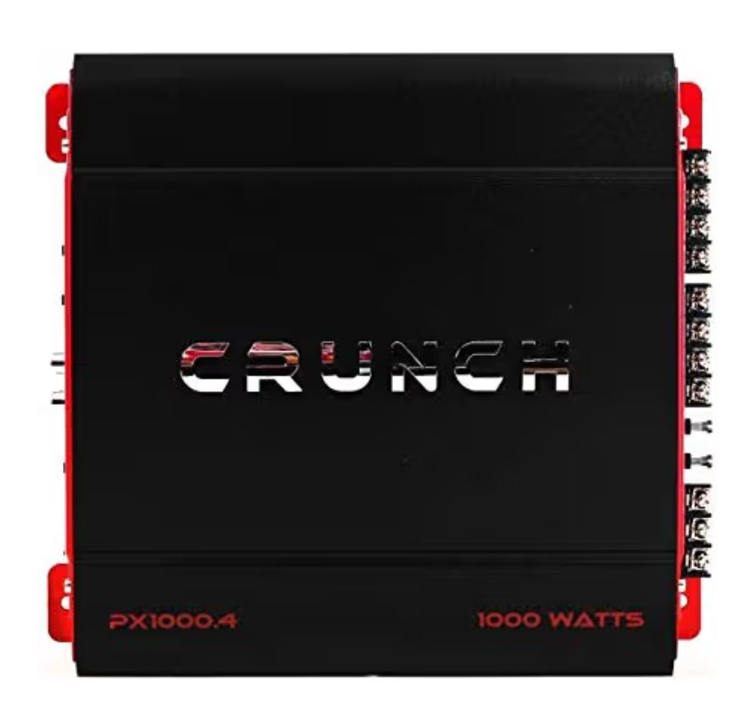 Crunch 4 Kanaal 1000W Klas A/B Stereo Versterker & 2 Kanaal Versterker & Bedradingstel - NUUT
