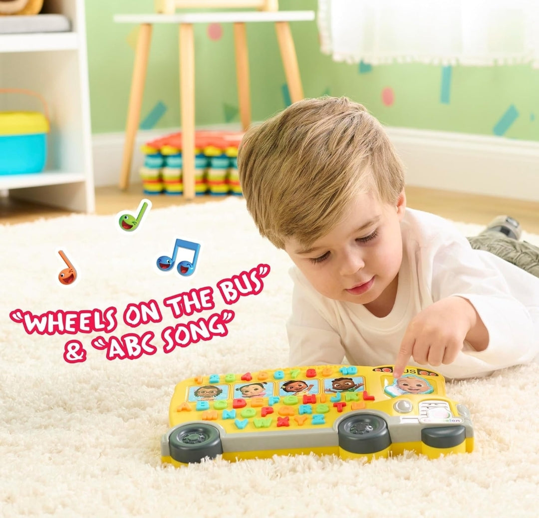 Just Play Cocomelon Learning Bus, Over 85 Learning Phrases, Counting, Alphabet, Music, Sounds, Yellow, Kids Toys for Ages 18 Month