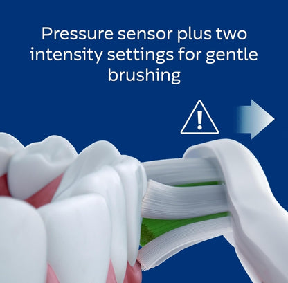 Philips Sonicare ProtectiveClean 5100 Herlaaibare Elektriese Tandeborsel, met Druksensor, 3 Skoonmaakmodusse, SmarTimer en QuadPacer - Reiskas, Swart (Model HX6850/60)