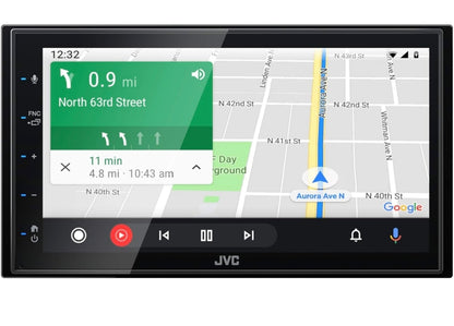 JVC KW-M560BT Apple CarPlay Android Auto Multimedia Speler met 6.8" Kapasitiewe Raakskerm, Bluetooth Oudio en Hands-free Oproepe, MP3 Speler, Dubbel DIN, 13-Band EQ, SiriusXM, AM/FM Motorradio