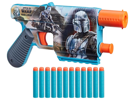 Nerf Star Wars The Mandalorian Dart Blaster w/ 12 Elite Darts Toy Foam Blasters