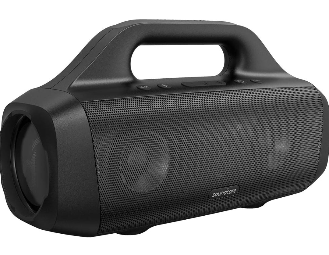 Soundcore Anker Motion Boom Waterproof Bluetooth Speaker with Titanium Drivers, BassUp Technology, IPX7, 24H Playtime, App, Built-in Handle, Outdoor Speaker for Camping, Pool, Beach, Backyard