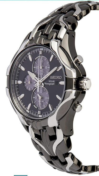 SEIKO Manshorlosie - met Sonkrag-chronograaf, 6-maande kragreserwe, datumkalender, en Waterbestand tot 100m