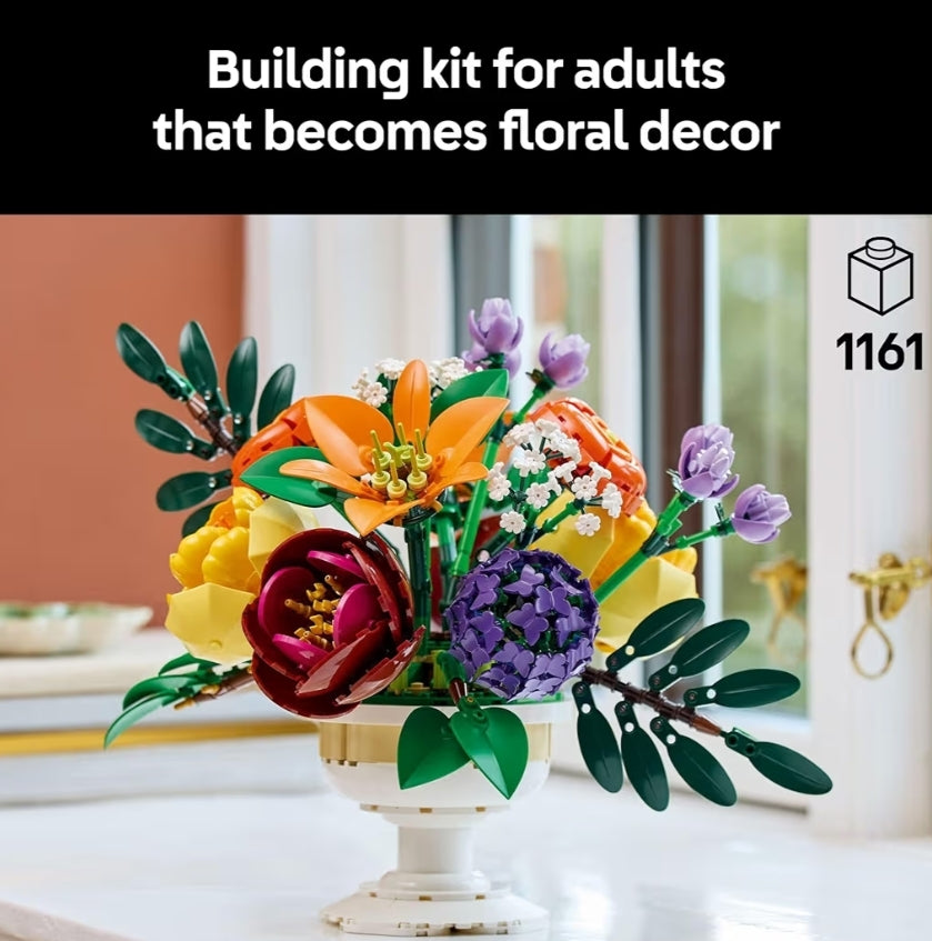 LEGO Botanicals Blommerangskikking Kunsmatige Blomme Bou-stel - Dekor vir Tafeluitstalling