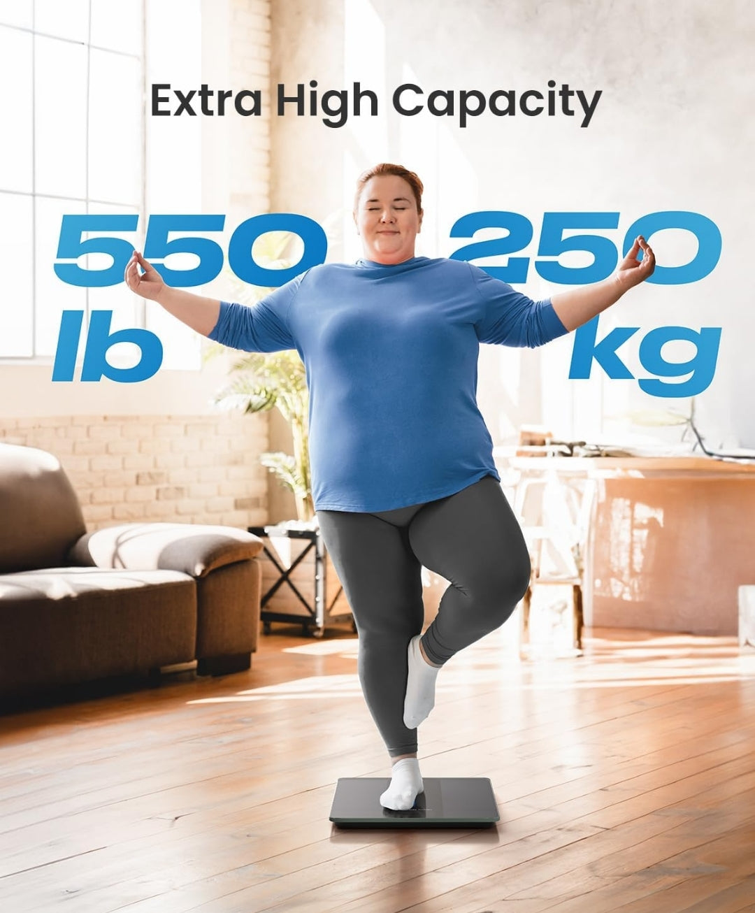 Digital Bathroom Scale w/ Large LED Display, Big Platform Weighing Machine Extra-High Capacity