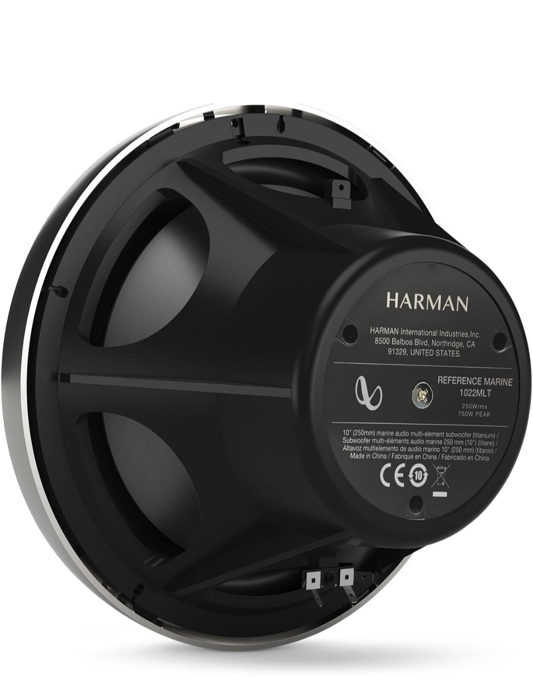 Infinity 1022MLT 10 Inch Marine RGB LED Subwoofer - Titanium (1PC)