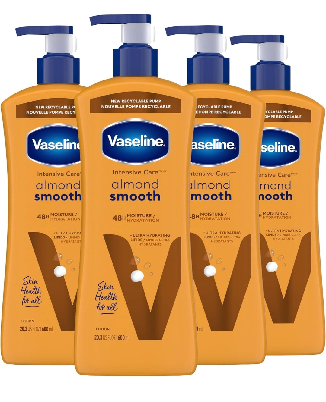 Vaseline Intensive Care hand and body lotion Almond Smooth for Rich Moisturization 20.3 Oz