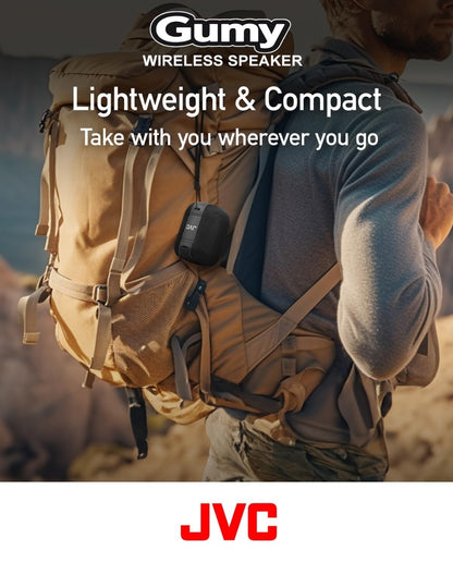 JVC Draagbare Gumy Koordlose Luidspreker met Omringklank, Bluetooth 5.3, Liggewig, TWS-vermoë, USB-C, tot 15-uur Batterylewe - SPSG1BTA (Blou)