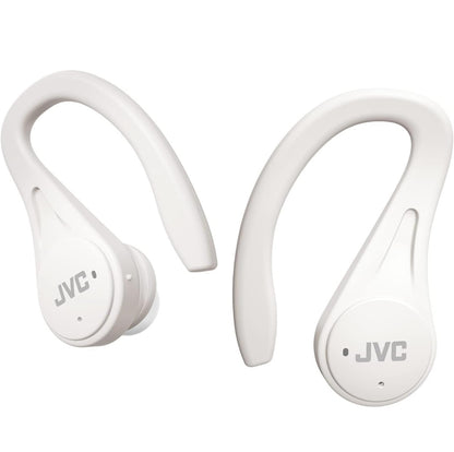 JVC Sport Ware Draadlose Oorfone, Liggewig en Kompak, Lang Batterylewe (tot 30 Uur), Klank met Neodymium Magneet Drywer, Waterweerstand (IPX5) - HAEC25TW (Wit)