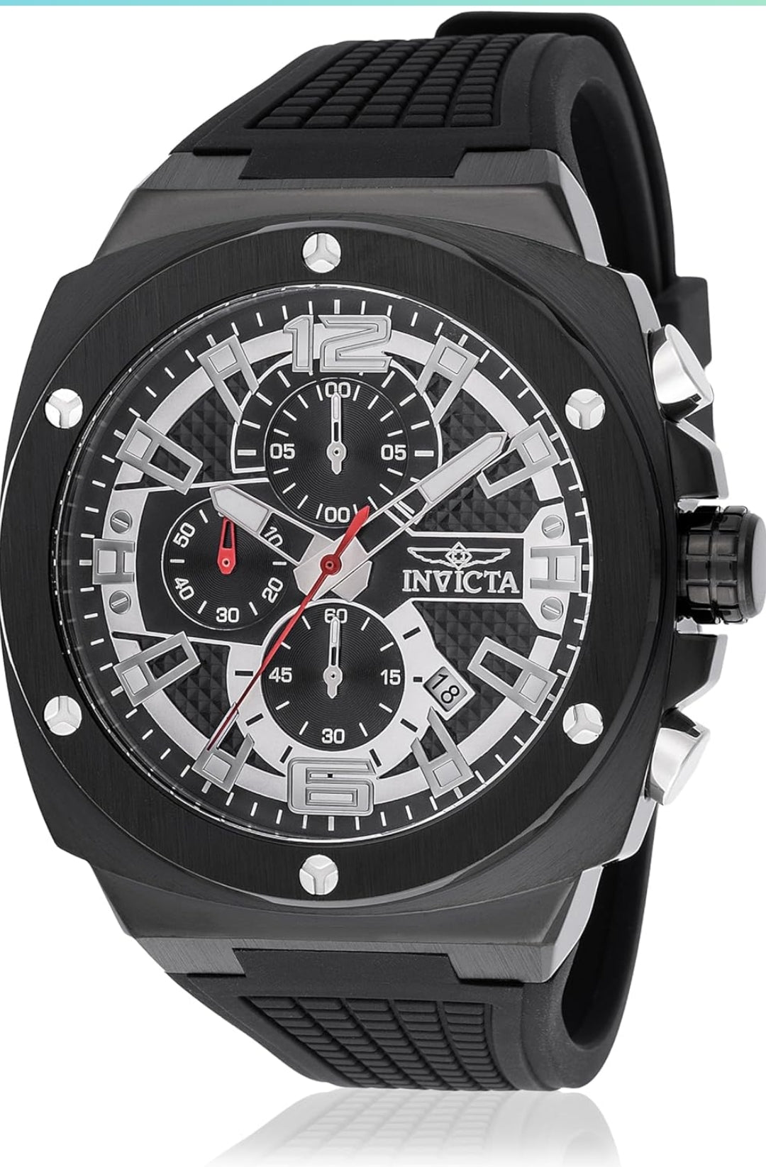 INVICTA Racing Men 47mm Stainless Steel Black + Steel Black dial VD57 Quartz