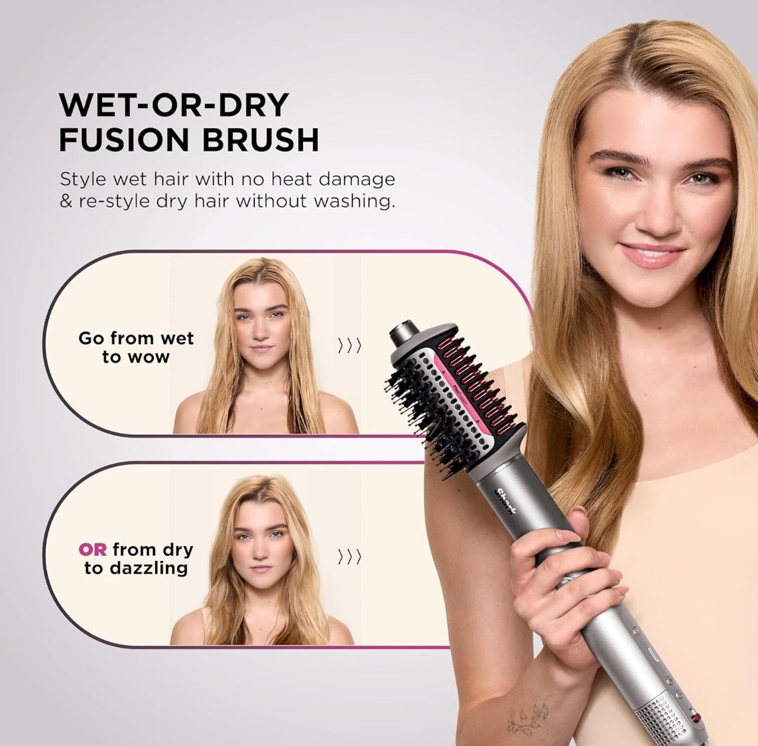 Shark FlexFusion Hair Dryer with Fusion Brush with Auto-Wrap Hair Curlers & Concentrator