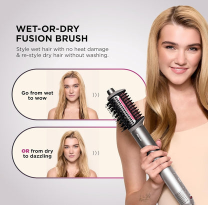 Shark FlexFusion-haardroër met Fusion-borsel met outo-omvou-haarkrullers en -konsentrator